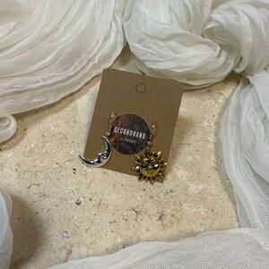 Mismatched Sun & Moon Earrings | Celestial Dangle